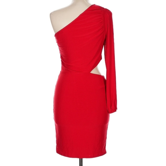 2 Saints Women's Elegant Red One-Shoulder Dress - Picture 2 of 6